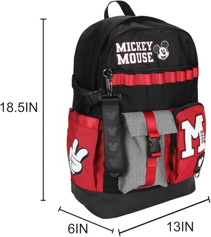 Bioworld Disney Mickey Mouse M 18.5" Adult Black & Red Backpack in Kuwait