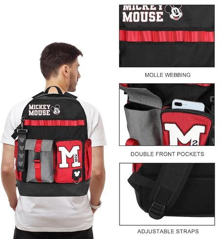 Bioworld Disney Mickey Mouse M 18.5" Adult Black & Red Backpack in Kuwait