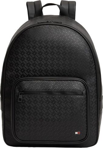 Tommy Hilfiger Men's Embossed Flag Backpack, BLACK One Size in Saudi Arabia