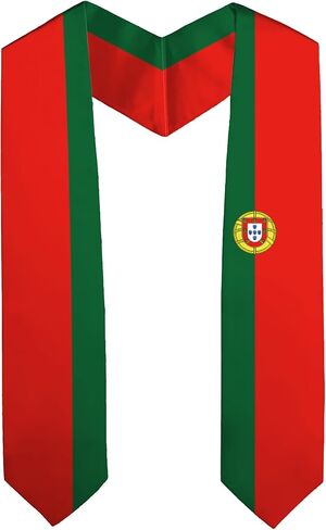Portugal Flag Graduation Stole Embroidery Sash for Study Aboard International Students Adult Unisex Gifts in Saudi Arabia
