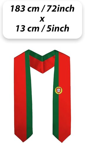 Portugal Flag Graduation Stole Embroidery Sash for Study Aboard International Students Adult Unisex Gifts in Saudi Arabia