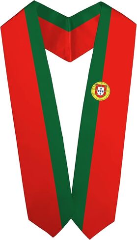 Portugal Flag Graduation Stole Embroidery Sash for Study Aboard International Students Adult Unisex Gifts in Saudi Arabia