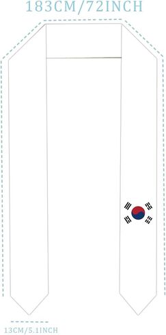 South Korea National flag Graduation sash adult Stole Sash for International study students for class in Saudi Arabia