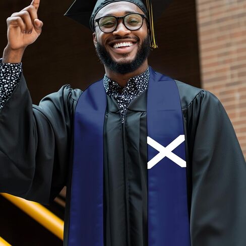 Scotland St Andrews Cross Flag Graduation Stole Sash for Study Aboard International Students Adult Unisex Gifts in Saudi Arabia