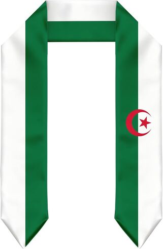 Algeria Flag Graduation Stole Sash for Study Aboard International Students Abroad Adult Unisex in Saudi Arabia