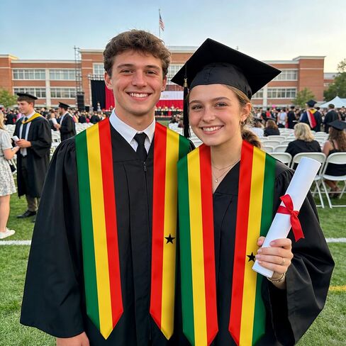 Ghana Flag Graduation Stole Sash for Study Aboard International Students Abroad Adult Unisex in Saudi Arabia