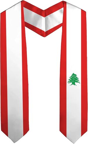 Lebanon Flag Graduation Stole Sash for Study Aboard International Students Adult Unisex Gifts in Saudi Arabia