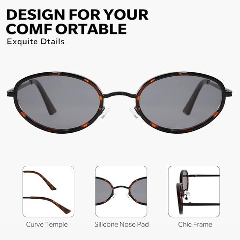 BOTEN Retro Oval Sunglasses for Women 90s Small Gold Frame Sun Glasses Lightweight Cute Chic Sunnies in Saudi Arabia