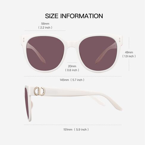 Oversized Square Sunglasses for Women Men, Lightweight TR90 Polarized Shades with Geometric Hinge, Anti-Oil UV400 Eyewear for Vacation, Glacial White, Brand of EssilorLuxottica in Saudi Arabia