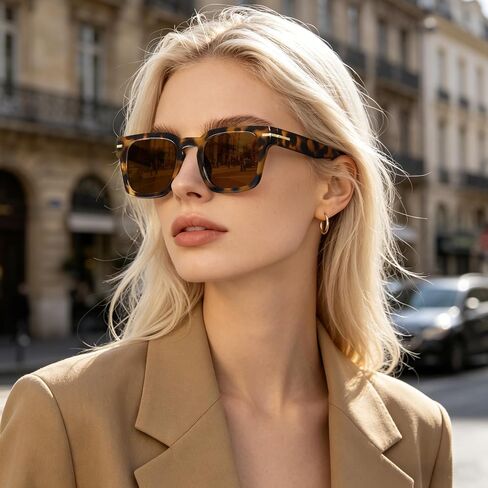 Trendy Sunglasses Womens Classic Retro Sunglasses for Women Men Fashion Driving Square Frame UV Protection in Saudi Arabia