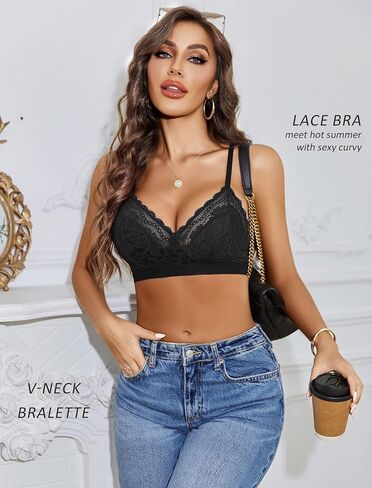 Avidlove حمالات صدر للنساء من الدانتيل Racerback حمالات صدر لاسلكية غير مبطنة حمالة صدر مريحة ملابس داخلية مثيرة in Kuwait