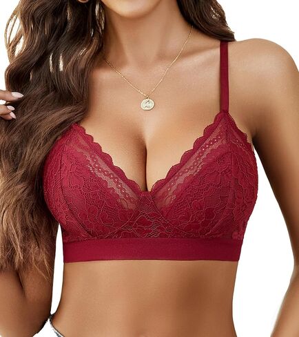 Avidlove حمالات صدر للنساء من الدانتيل Racerback حمالات صدر لاسلكية غير مبطنة حمالة صدر مريحة ملابس داخلية مثيرة in Kuwait