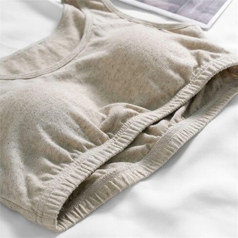 100% Natural Hemp Linen Sports Bras for Women Moisture-Wicking Light Support Sleep Yoga Vest Bralette Crop Tops in Kuwait