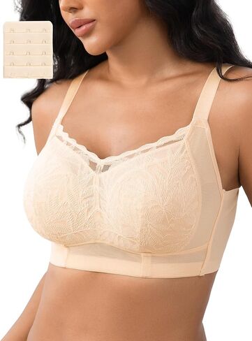 Wireless Minimizer Bras for Women Full Coverage No Underwire Bra Plus Size Support & Lift Bra for Large Bust in Kuwait