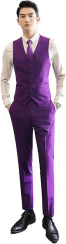 UNINUKOO Mens Suits 2 Piece Formal Suit Vest Pants Slim Fit Suits for Men Wedding Prom Tuxedo Dress Suit Set in Saudi Arabia