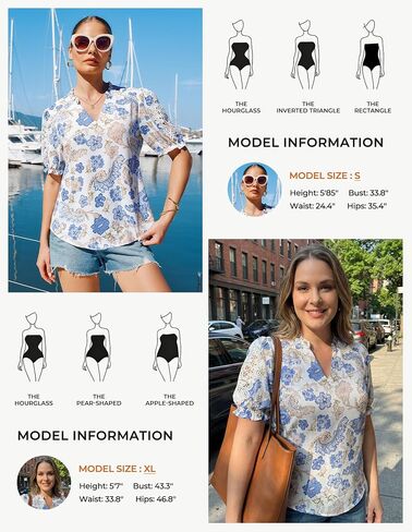 GRACE KARIN Women Boho Floral Tops, Summer Short Sleeve Shirts, V Neck Dressy Casual Blouse Work Printed 2026 Spring Trendy in Kuwait