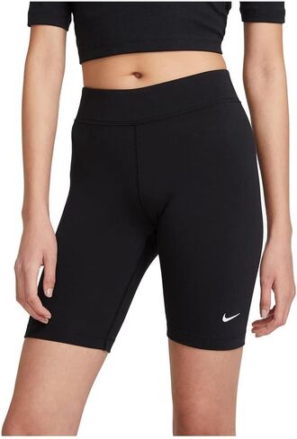 Nike NSW Essential Bike Shorts LBR Mid-Rise Black/White LG in Kuwait