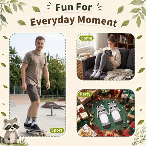Raccoon Holding Hands Socks, Funny Magnetic Socks That Hold Hands for Kids Teens Women Christmas Birthday Gifts in Saudi Arabia