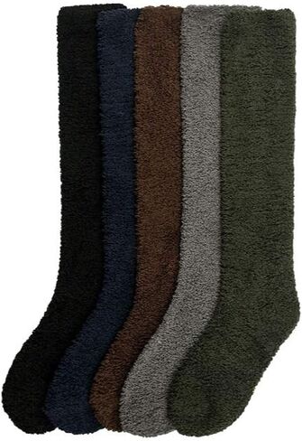 Premium Soft Warm Microfiber Winter Casual Fuzzy Slipper Socks (6 Pairs) in Kuwait