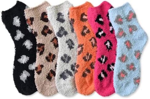 Premium Soft Warm Microfiber Winter Casual Fuzzy Slipper Socks (6 Pairs) in Kuwait