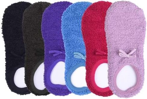 Premium Soft Warm Microfiber Winter Casual Fuzzy Slipper Socks (6 Pairs) in Kuwait