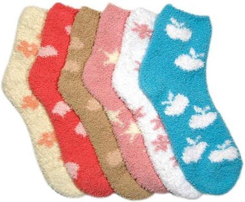 Premium Soft Warm Microfiber Winter Casual Fuzzy Slipper Socks (6 Pairs) in Kuwait