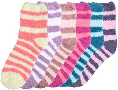 Premium Soft Warm Microfiber Winter Casual Fuzzy Slipper Socks (6 Pairs) in Kuwait