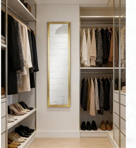 49x13 Door Hanging Full Length Mirror, Floor Stand Wall Mounted Metal Frame Rectangle Dressing Mirrors for Bedroom Living Room in Saudi Arabia
