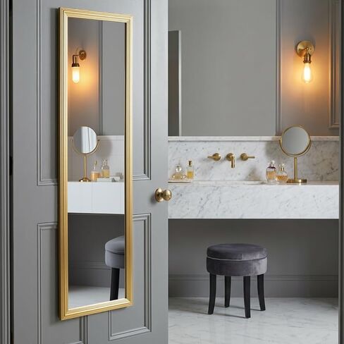 49x13 Door Hanging Full Length Mirror, Floor Stand Wall Mounted Metal Frame Rectangle Dressing Mirrors for Bedroom Living Room in Saudi Arabia