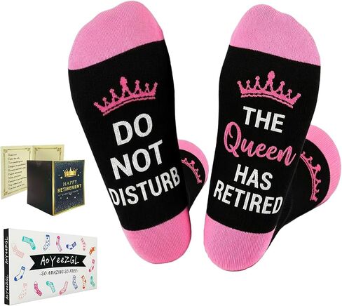 Retirement Socks with Congratulatory Card,Fun Novel Retired Gifts,Unique Amusing Present for Retirees Woman in Saudi Arabia