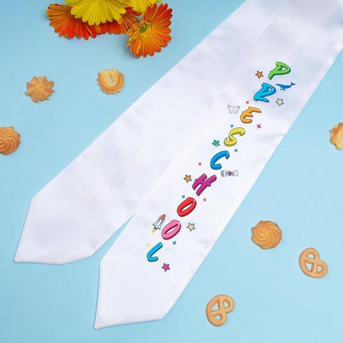 Fumwase Kids Graduation Stole Kindergarten Unisex Preschool Graduation Satin Sash with Colorful Word in Kuwait