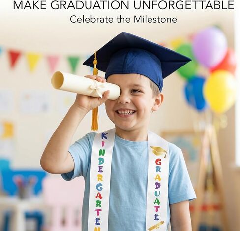 6Pcs Preschool Graduation Stole Kids Graduate Sash 2026 Kindergarten Gifts Unisex Bulk-White in Saudi Arabia