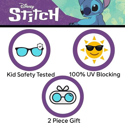 ARKAID Disney Stitch Sunglasses for Kids Stylish, Comfortable & Durable UV-Protective Stitch Glasses - with Soft Stitch Glasses Case - Official Disney Sunglasses in Saudi Arabia