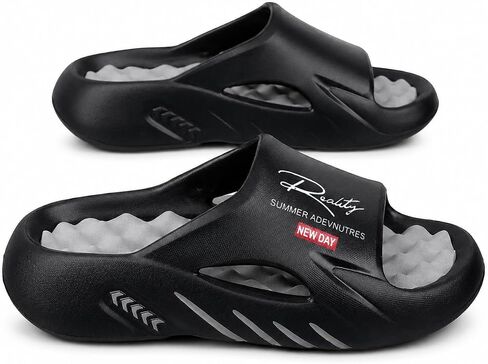 أحذية رجالية سهلة الارتداء - صنادل مريحة سحابية بنعل سميك للرجال، أحذية رياضية للاستحمام على الشاطئ مزودة بوسادة EVA قابلة للتنفس in Kuwait