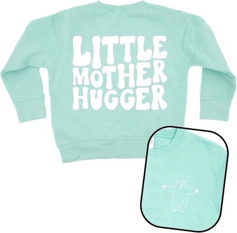 مريح مريح الدب عناق الأم الصغيرة هاجر البلوز الأزرق الأسود Crewneck للأطفال الصغار والشباب in Saudi Arabia