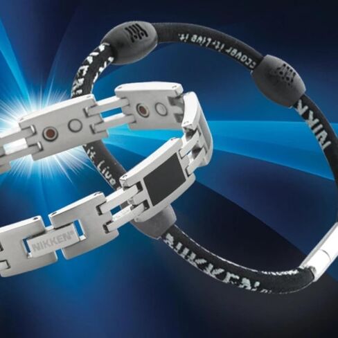 NiKKEN Wristbands Sports Kenko Powerband 19081, Black Sports Bracelets, Washable and Adjustable Bracelets for Women, Comfortable & Durable Mens Bracelet for Active Lifestyles, Large Wrist Bands in Kuwait