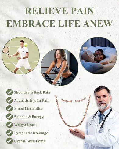 MagEnergy Copper Necklace for Men Women, Magnetic Necklace with 3500 Gauss Ultra Strength Neodymium Magnets, Adjustable Magnetic Jewelry with Sizing Tool (Vintage) in Saudi Arabia