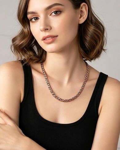 MagEnergy Copper Necklace for Men Women, Magnetic Necklace with 3500 Gauss Ultra Strength Neodymium Magnets, Adjustable Magnetic Jewelry with Sizing Tool (Vintage) in Saudi Arabia