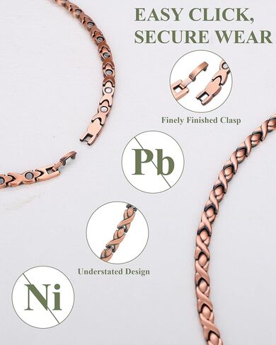 MagEnergy Copper Necklace for Men Women, Magnetic Necklace with 3500 Gauss Ultra Strength Neodymium Magnets, Adjustable Magnetic Jewelry with Sizing Tool (Vintage) in Saudi Arabia