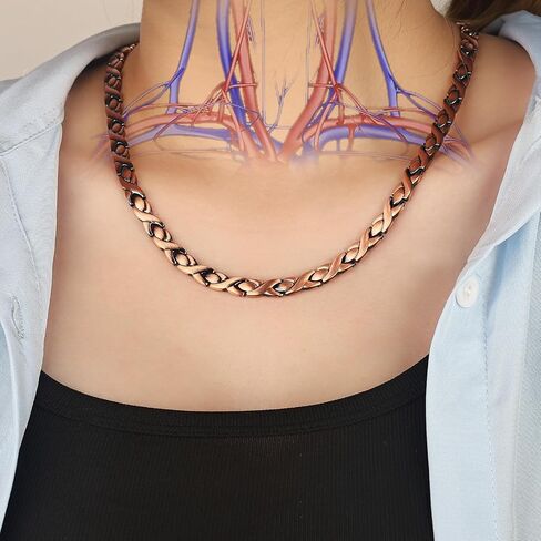 MagEnergy Copper Necklace for Men Women, Magnetic Necklace with 3500 Gauss Ultra Strength Neodymium Magnets, Adjustable Magnetic Jewelry with Sizing Tool (Vintage) in Saudi Arabia