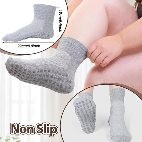 Geyoga 5 Pairs Extra Wide Diabetic Ankle Socks with Grippers for Men Women Lymphedema Swollen Feet Bariatric Socks Non Binding Anklets for Hospital Elderly in Kuwait