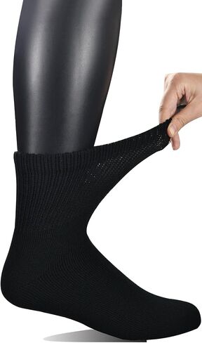 Yomandamor Men's 4 Pairs Thermal Diabetic Socks Wool/Acrylic Cushioned Quarter Warm Socks,10-13 in Kuwait