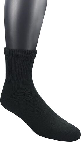 Yomandamor Men's 4 Pairs Thermal Diabetic Socks Wool/Acrylic Cushioned Quarter Warm Socks,10-13 in Kuwait