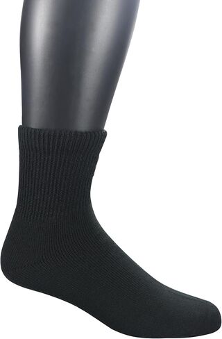 Yomandamor Men's 4 Pairs Thermal Diabetic Socks Wool/Acrylic Cushioned Quarter Warm Socks,10-13 in Kuwait