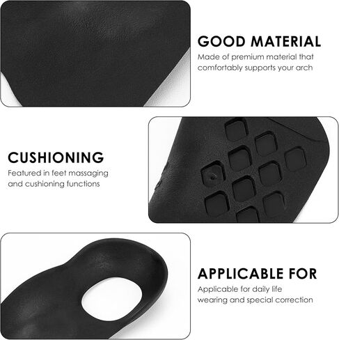 1 Pair Kids Flat Foot Insoles Size S - Pediatric Arch Support Shoe Inserts for Toddler Gait Correction - Orthopedic Pads for Knock Knees and Bow Legs Alignment Black in Kuwait