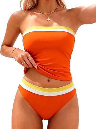 DaiLiWei Tankini Swimsuits for Women Tummy Control Bathing Suit Strapless Bandeau Swim Suits 2026 Halter Bikini Sets Teens in Kuwait