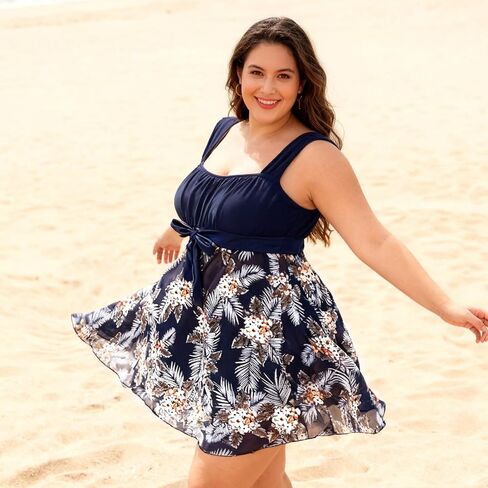 Plus Size Tankini Swimsuits- Women Two Piece Tankini Top with Shorts Flowy Swimsuit Bathing Suits with Shorts in Saudi Arabia
