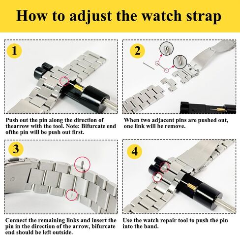 Watch Link Removal Tool, Upgrade Watch Band Tool Kit to Adjust and Remove Bracelet, Pin Remover, Adjust Watches Repair Kit With Pin Punch, 6PCS Extra Replacement, Cleaning Cloth, 20PCS Spring Bars in Saudi Arabia
