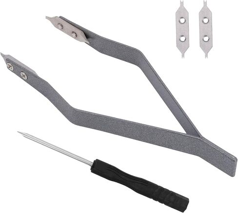 Mikovivi Spring Bar Tweezers for Watch Strap & Band – Aluminum Alloy Pin Removal Tool with Spare Fork Tips & Screwdriver, Precision Repair Kit for Watchmakers in Kuwait