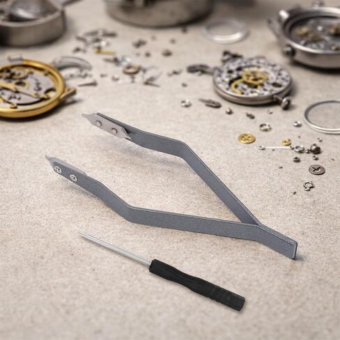 Mikovivi Spring Bar Tweezers for Watch Strap & Band – Aluminum Alloy Pin Removal Tool with Spare Fork Tips & Screwdriver, Precision Repair Kit for Watchmakers in Kuwait